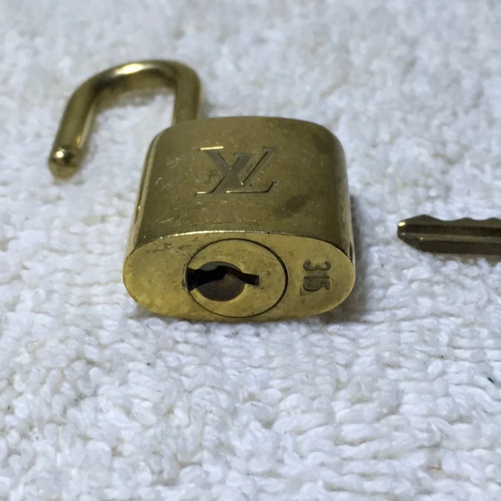 Louis Vuitton Brass '315' Padlock in Goldtone with Goldtone Key